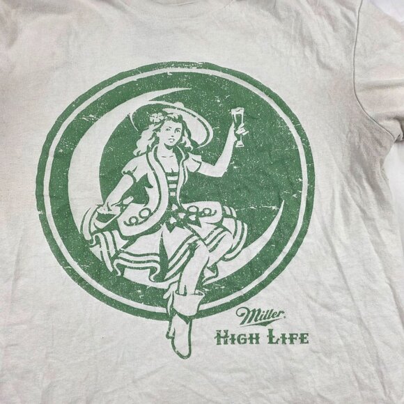 Miller High Life Womens XS White Shirt Casual Going Out Outdoors Short Sleeve - Picture 3 of 9